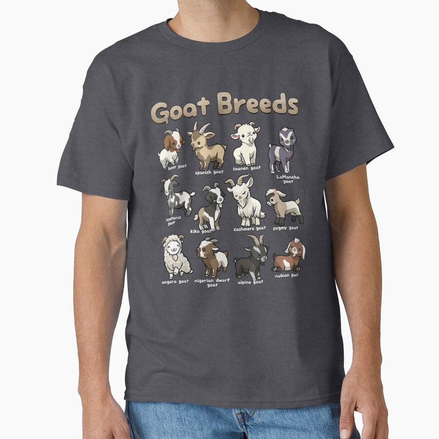 Adorable Goat Breeds Chart – Cute Farm Animal Design by 3liegy