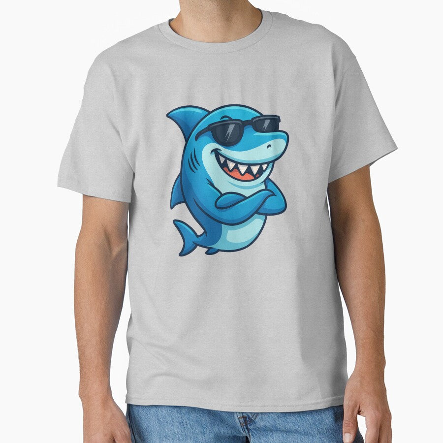 Cool Cartoon Shark with Sunglasses by Khamique
