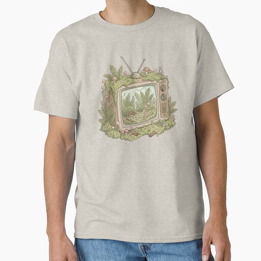 Mossy Vintage TV Overgrown Nature Terrarium, Cottagecore Aesthetic by Magnificent Lizard
