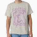 Retro Liquid Swirl Abstract Pattern in Lavender and Cream by kierkegaard