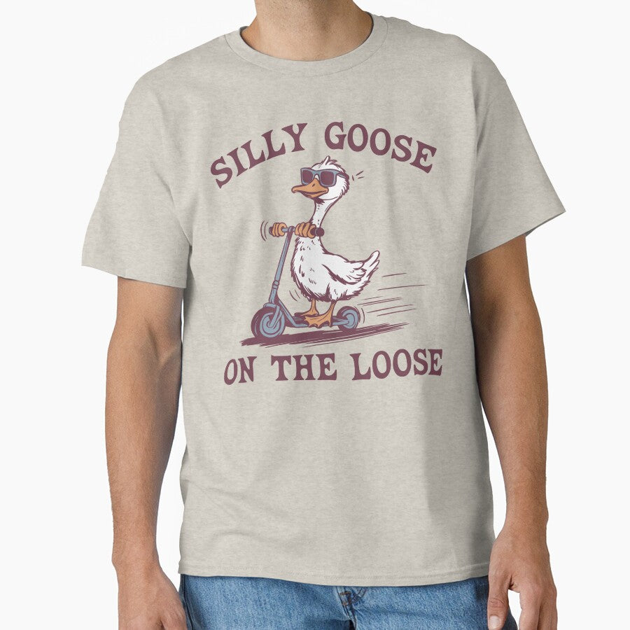 Silly Goose On The Loose Funny Bird Scooting by Y-Vibes