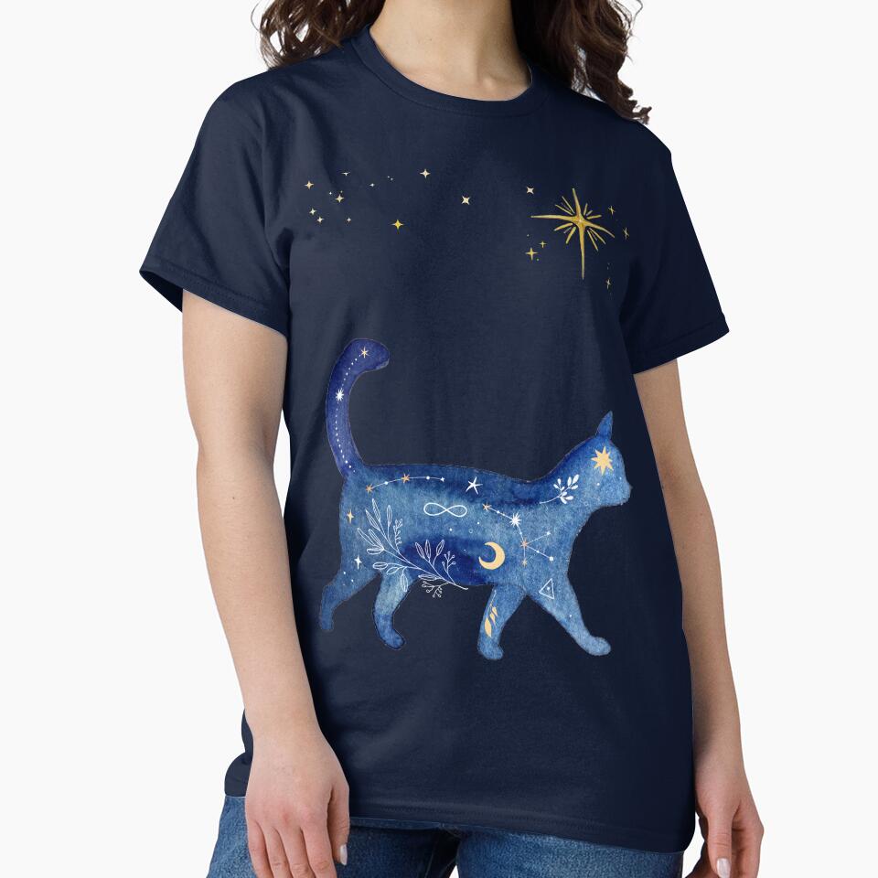 Dreamwalker Cat Under the Stars by Softglow-Studio