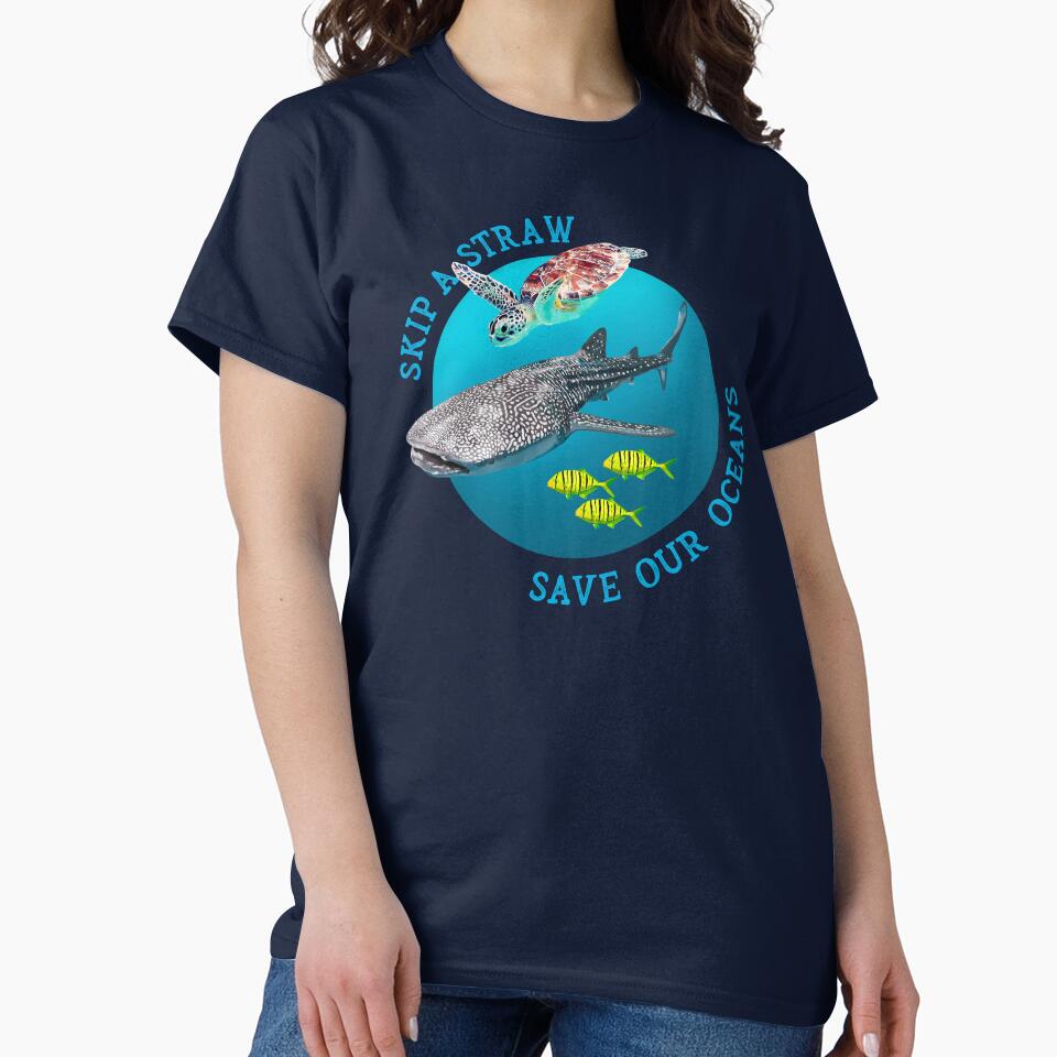 Skip A Straw Save Our Oceans Unisex Environment Awareness Gifts by KirstyNadineArt