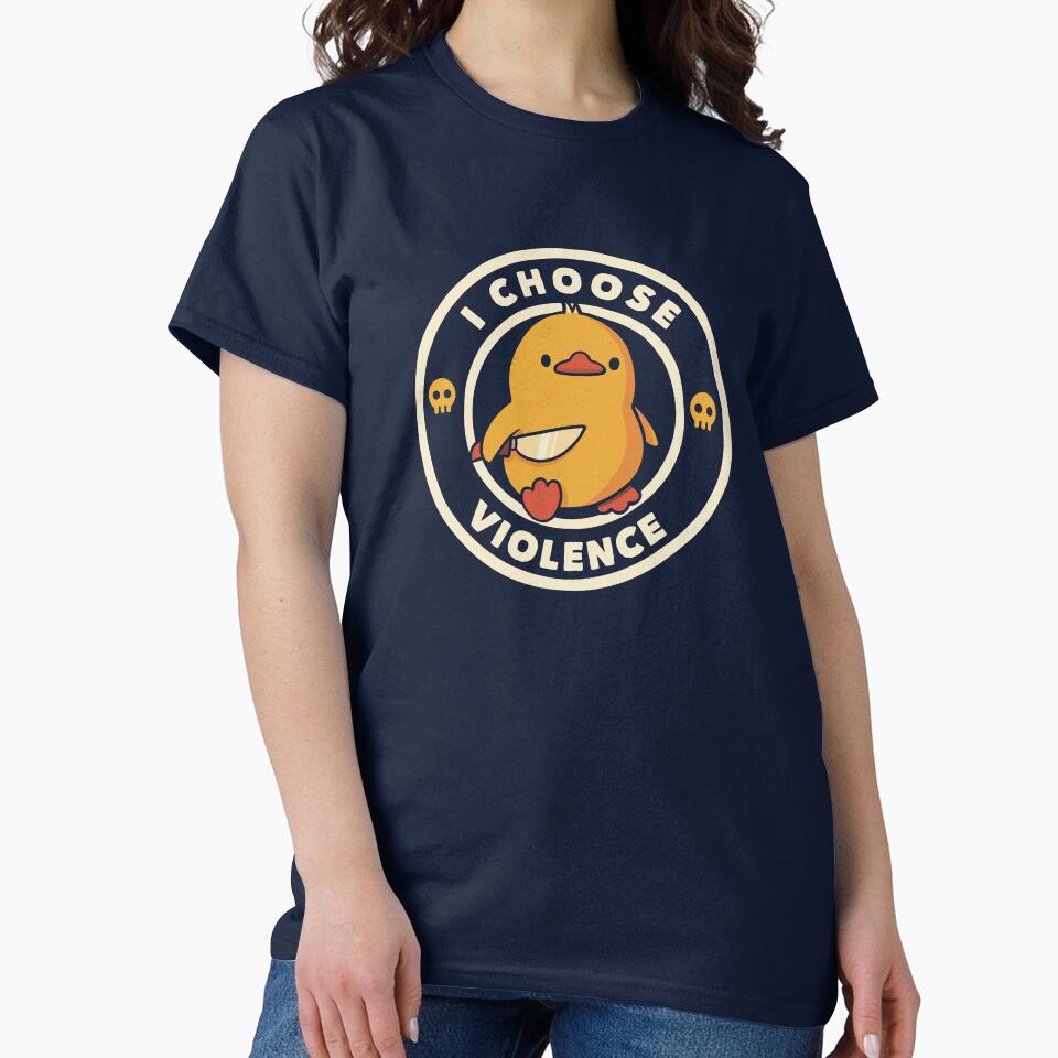 I Choose Violence Funny Duck With Knife Meme Sticker I by Tobe Fonseca®