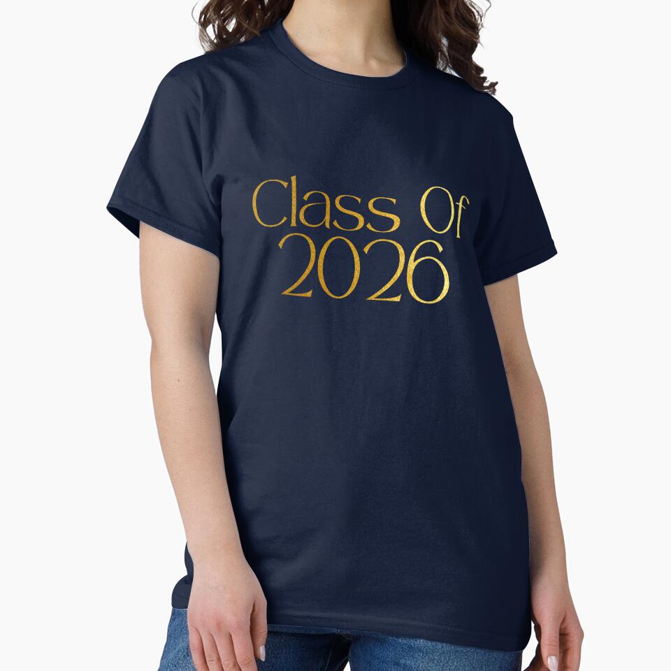 Class of 2026 Senior Grad Graduation 2026 Gold Look Typography by Artycom