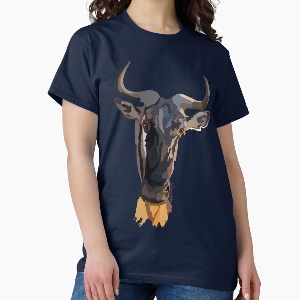 W is for Wildebeest,Wildebeest Artwork – Majestic African Ungulate Illustration and Savanna Wildlife Design by PrettylittlepastelUk