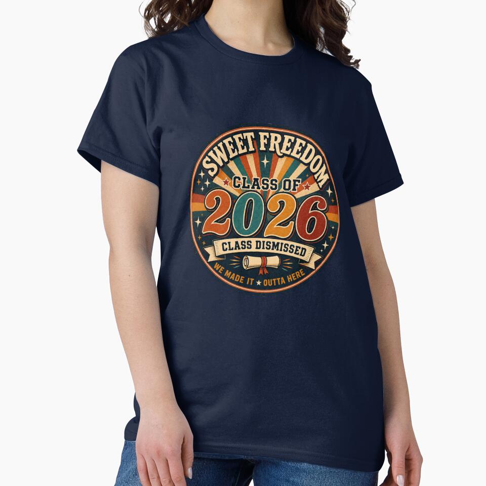 Class of 2026 Retro Senior Graduation Badge by Swanny's Custom T-shirt and Gift Designs