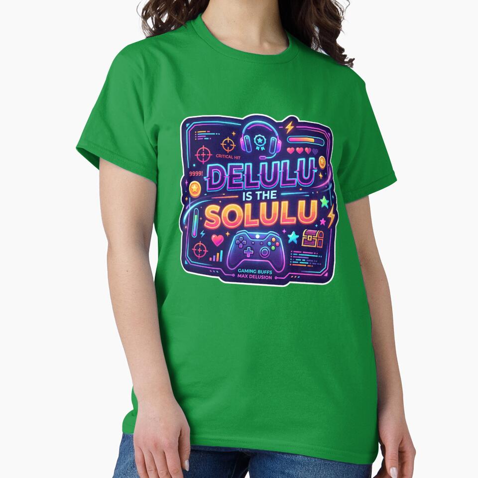 Delulu is the Solulu - Funny Neon Gamer Controller Aesthetic by LevelUpLad