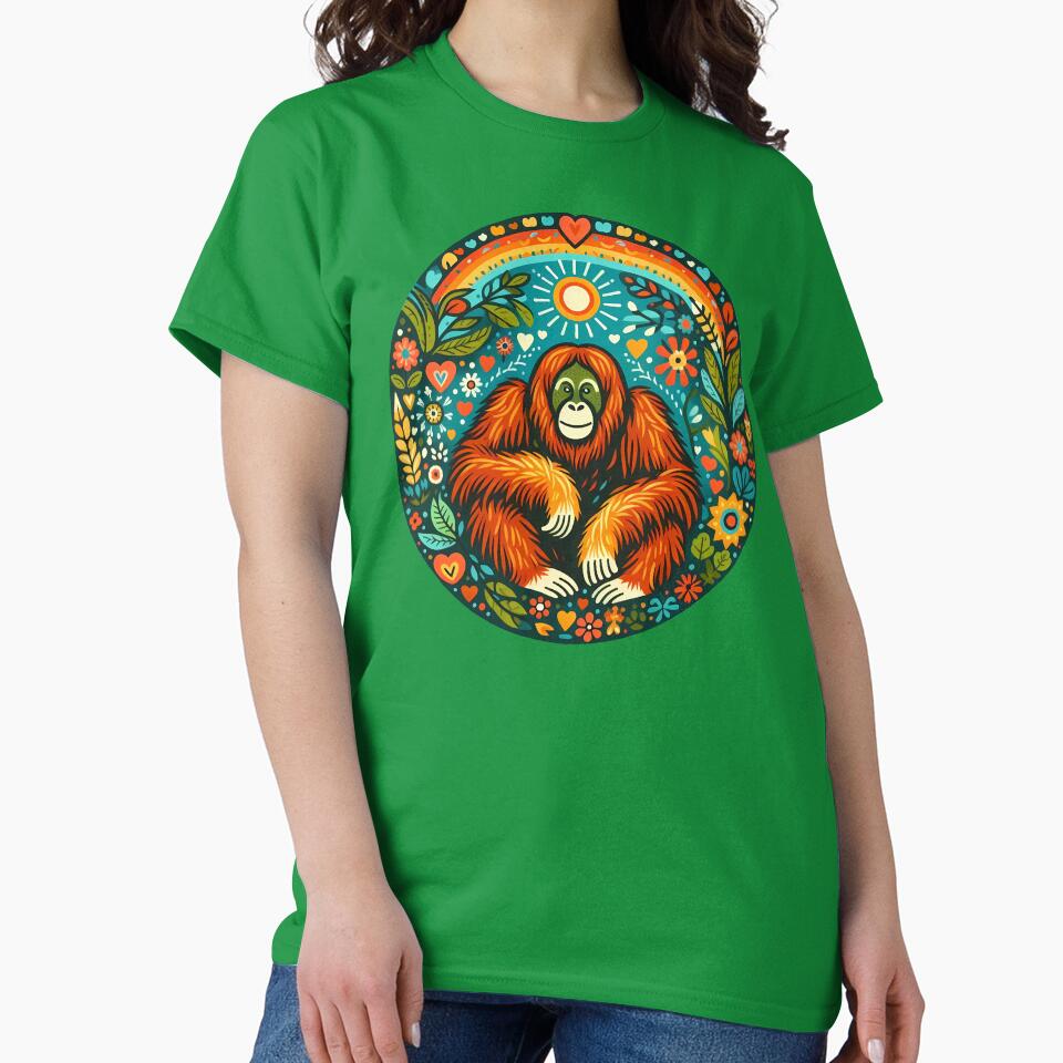 Orangutan - Hope for Wildlife Scandinavian Folk Art by heidiannemorris © by FOLK ART FUSION