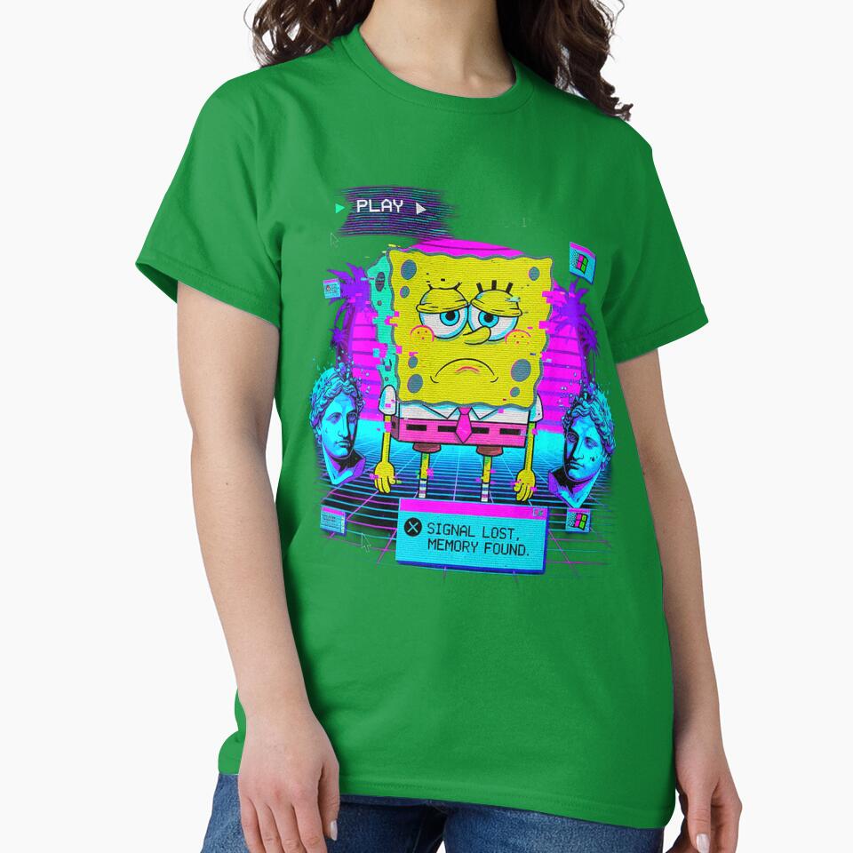 Neon Sad Sponge: VHS Vaporwave Memory by A E S T H E T A T A G