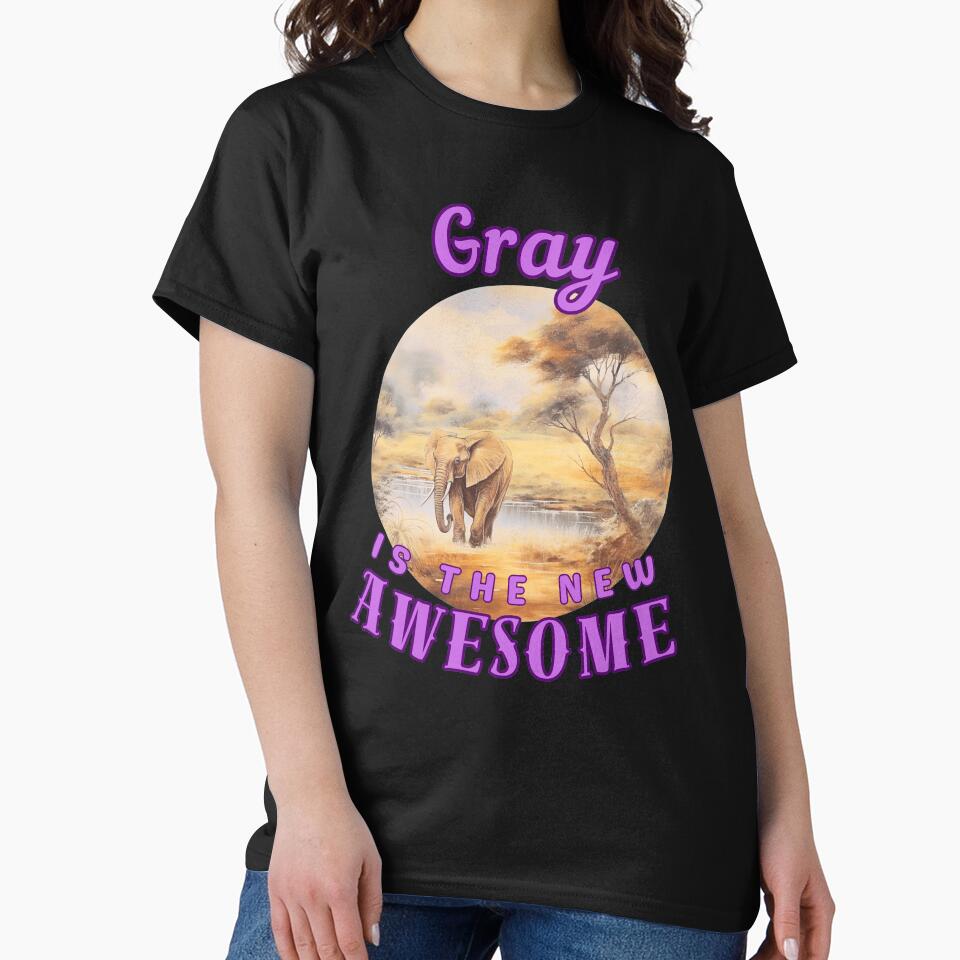 Gray Is the New Awesome. elephant face by ElephantVibes