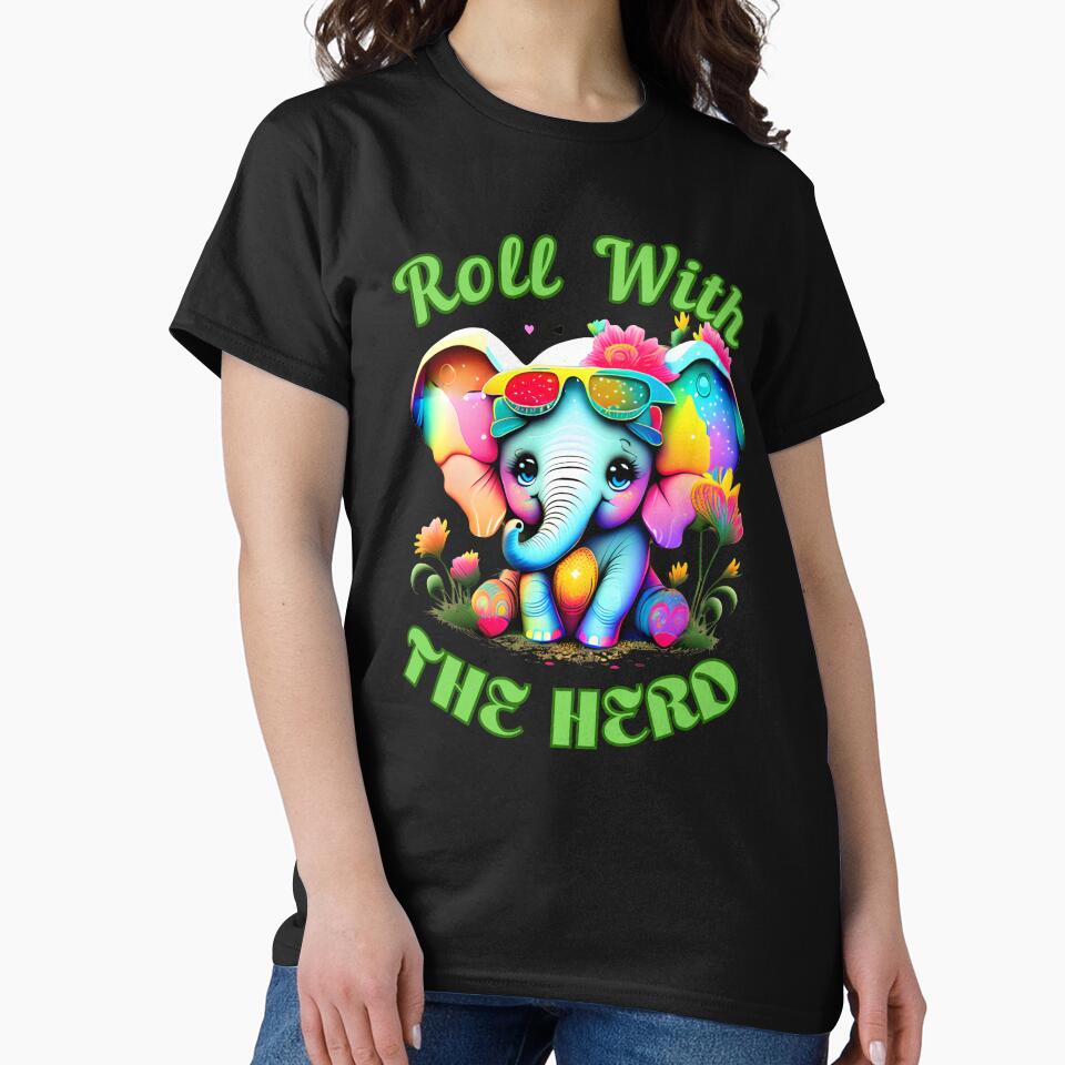Roll With The Herd Flower elephant by ElephantVibes