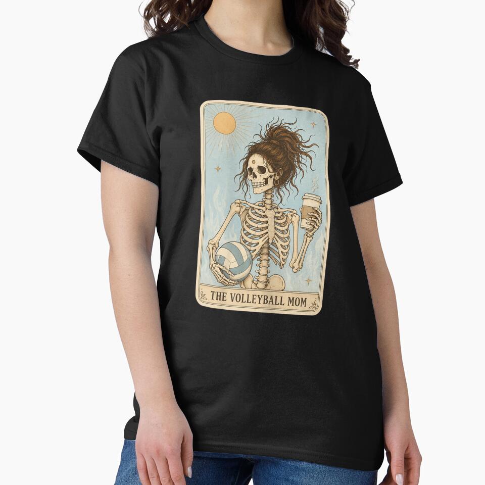 The Volleyball Mom Skeleton Tarot Card Aesthetic with Iced Coffee Cup by Taniyah Gomes