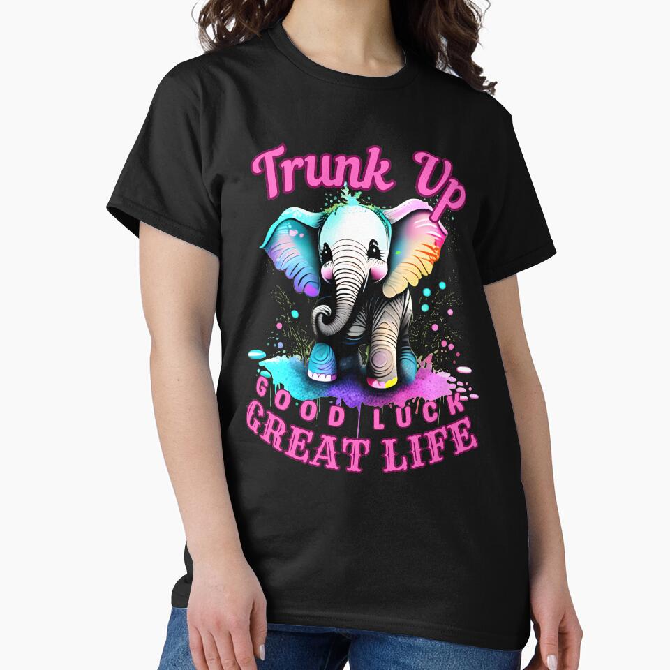 Trunk Up, Good Luck, Great Life. elephant saying by ElephantVibes