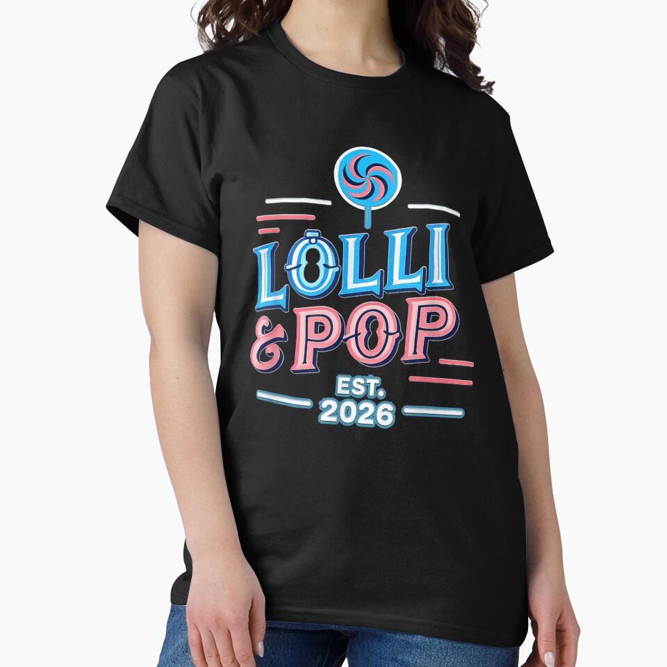Lolli And Pop Est 2026 New Grandparents Pregnancy Reveal Announcement Gift by DaphoLatara