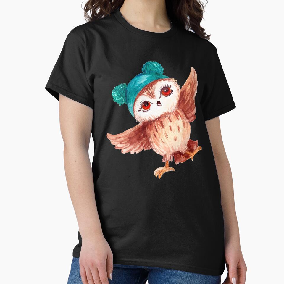 Owl art. Watercolor Owl. Cool baby Owl. Owl for Kids. by ZheltakovaIana
