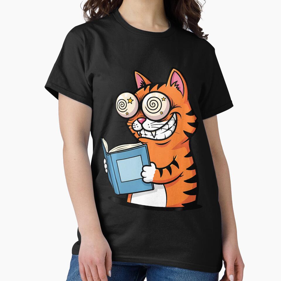 Cat Reading A Book Crazy Kitty Bookworm by ogxbxkmkvx25