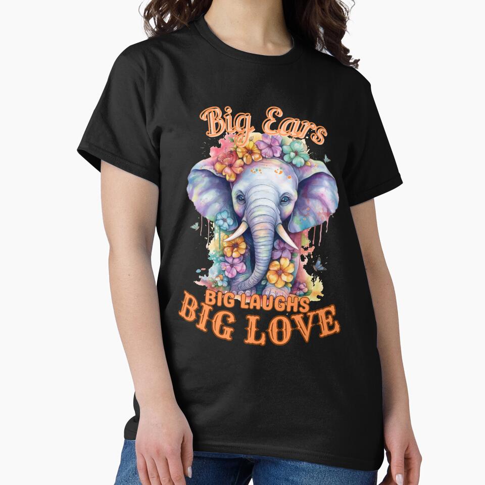 Big Ears, Big Laughs, Big Love. elephant portrait by ElephantVibes