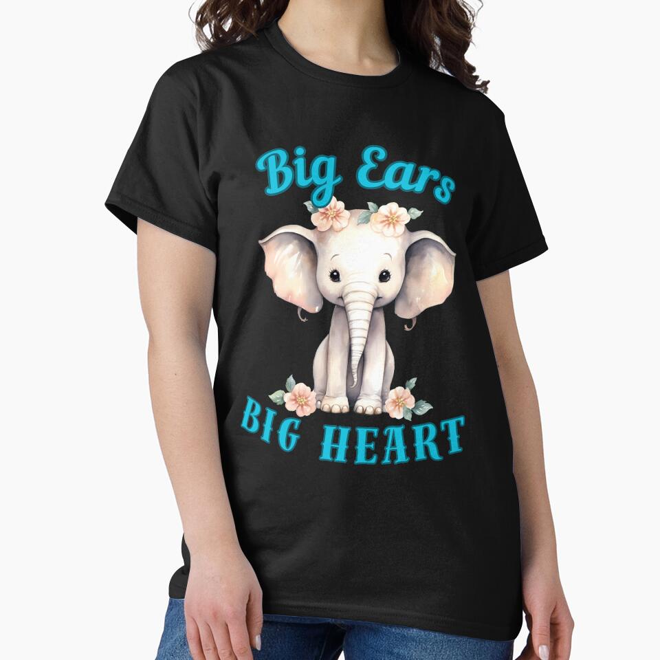 Big Ears, Big Heart. funny elephant by ElephantVibes
