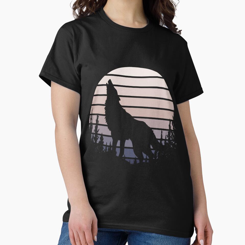 Wolf Moon Retro Vintage Cute Wolves Lover Gift Idea by Thecitiesstore