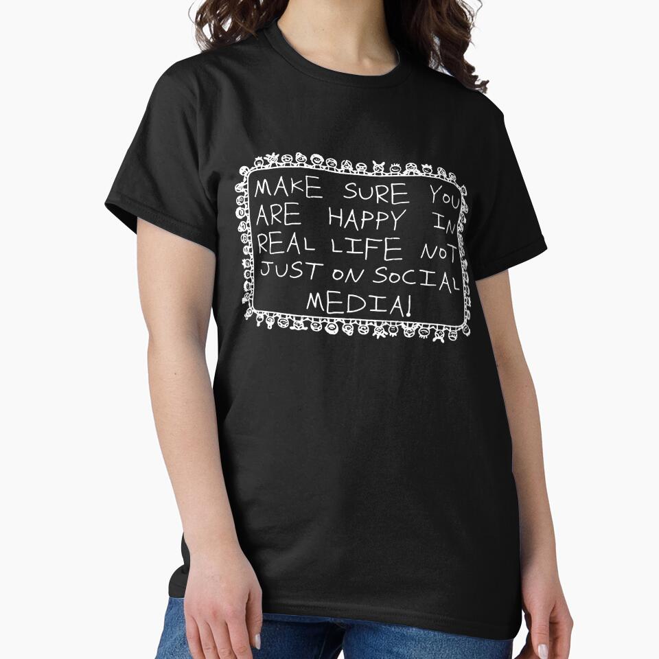 Make Sure You Are Happy In Real Life Quote Art by margamPagenberg