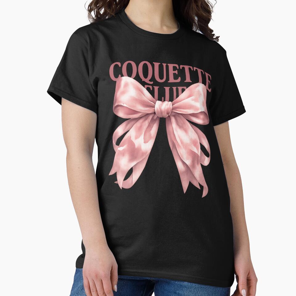 Coquette Club Pink Ribbon Bow Cute Girly Aesthetic by VasiqDesign