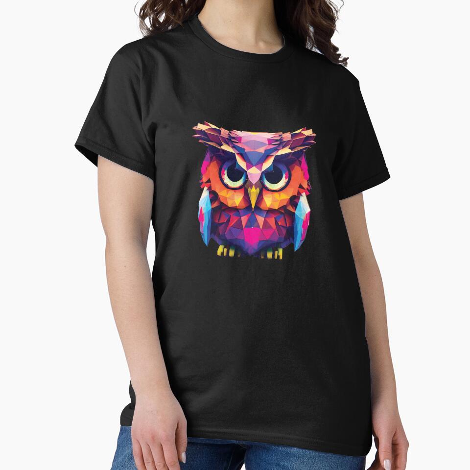 polygon Owl colorful by Animal-ink