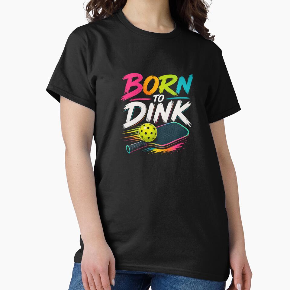 Born To Dink Pickleball Retro Design by Rally Ink Designs