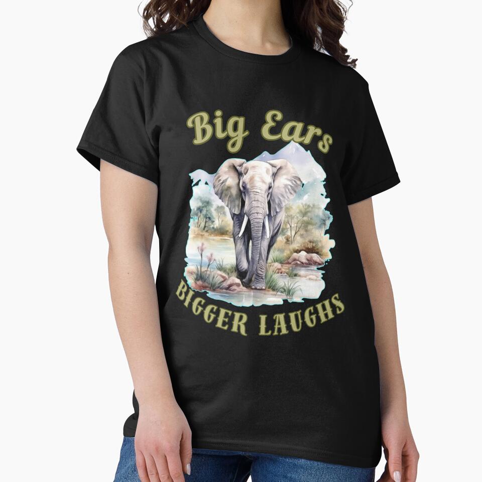 Big Ears, Bigger Laughs. elephant face by ElephantVibes