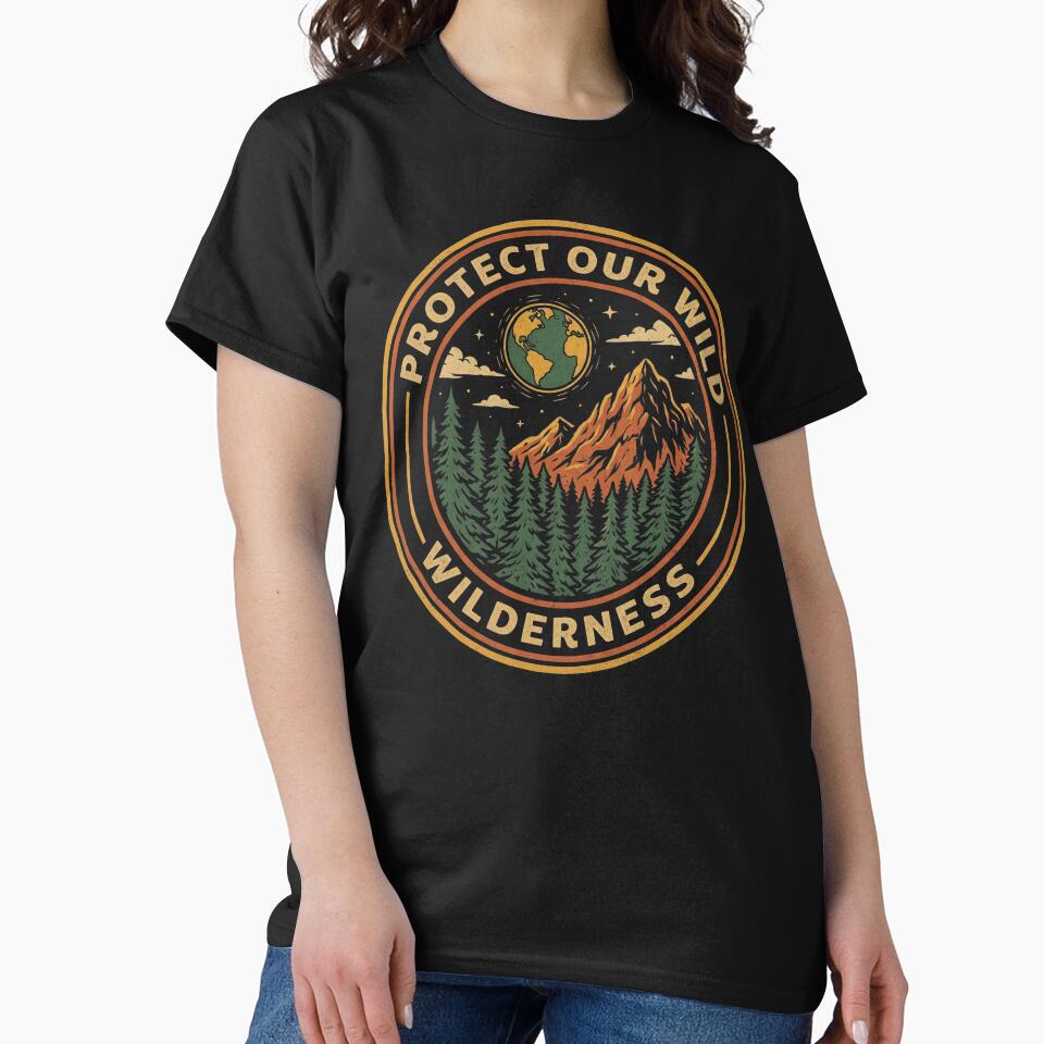 Protect Our Wild Wilderness Vintage Mountain Badge by TeNovaStudio