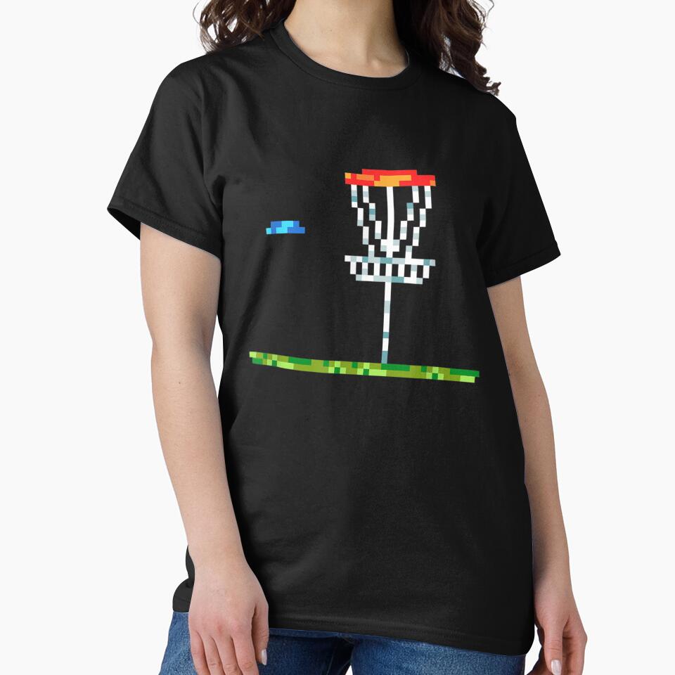 Disc Golf Tee 8 Bit Basket, Disc Golf Minimalist Design For Men Women by ThePatternArt  ⭐⭐⭐⭐⭐