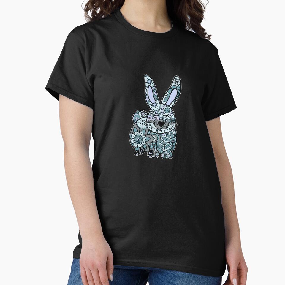 Rabbit Zentangle in Shades of Green And Grey by madtoyman