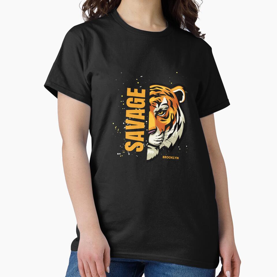 Savage Tiger Face Brooklyn Streetwear Wild Animal Graphic Design by Electromartprint