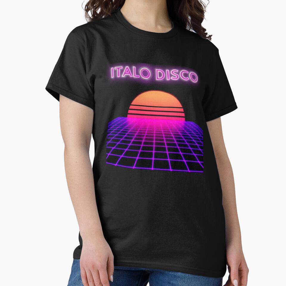 Italo Disco Neon Grid – 80s Synthwave Sunset Aesthetic by Graphroad