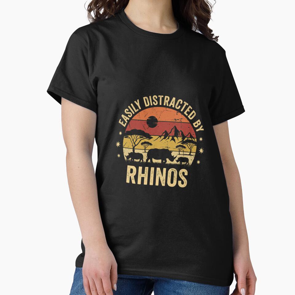 Easily Distracted By Rhinos Wildlife Safari Animal Lover by JonesFlora2025