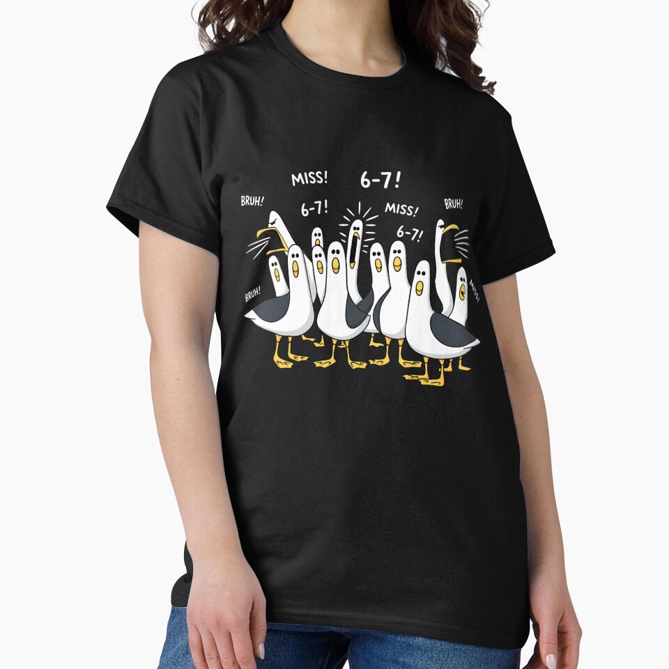 Chaotic Gull Crowd With 6 7 Bruh Miss Humor by margamPagenberg