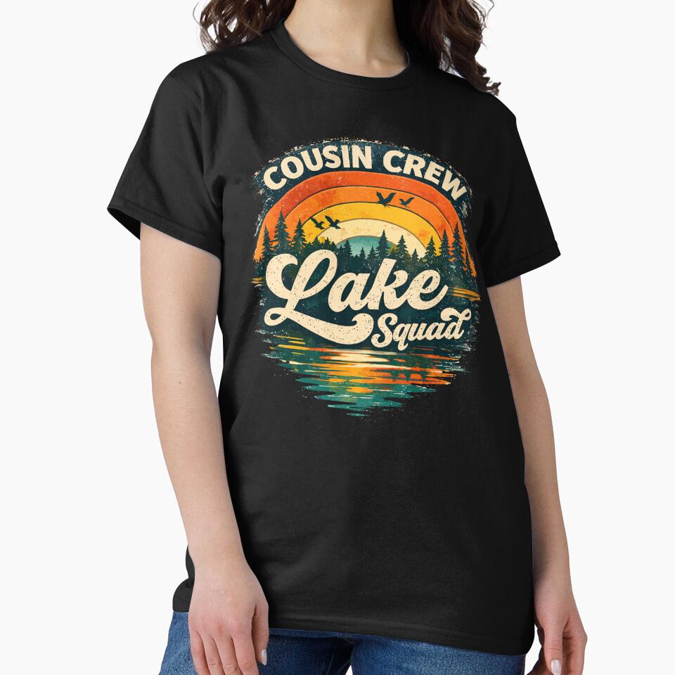 Cousin Crew Lake Squad - Vintage Retro Sunset Lake Art by BendyBeasts