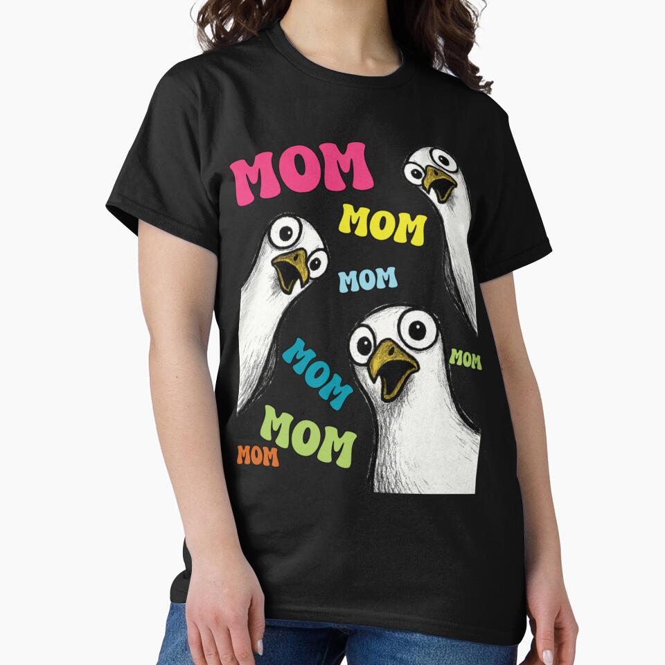 Funny Mom Seagull Crowd Overstimulated Relatable Motherhood by Ali-printshop