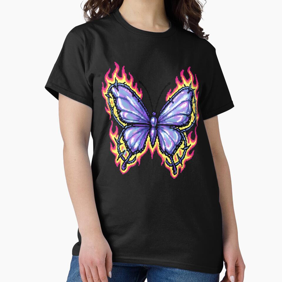 Pixel Chrome Butterfly – Y2K Retro Futurism by AwesomeBeyondLimits