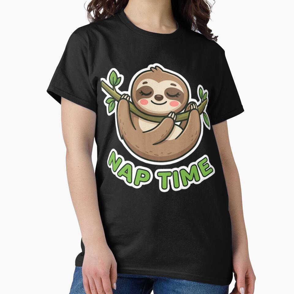 Nap Time Cute Sloth Cartoon Funny Animal by SarcasmThreads