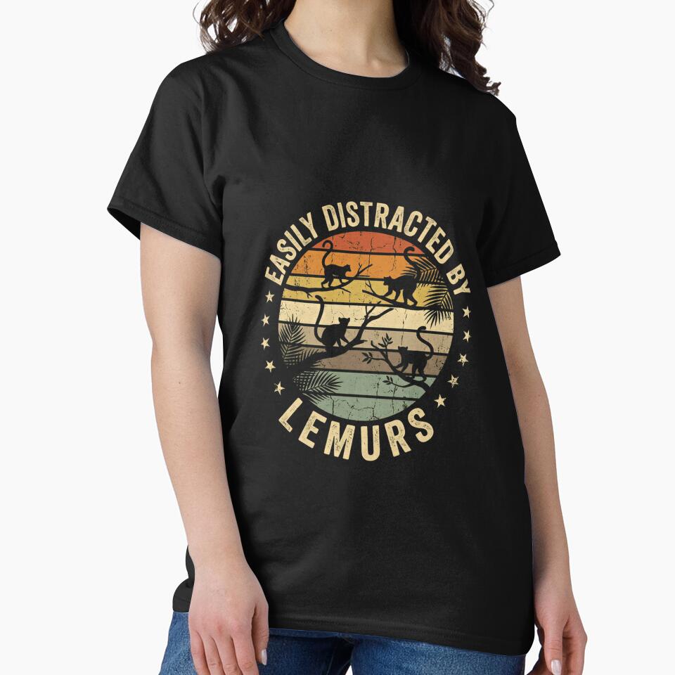 Easily Distracted By Lemurs Primate Wildlife Animal Lover by RetroMini2026