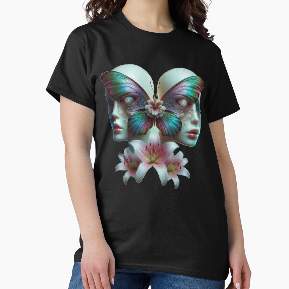 Ethereal Butterfly Faces and Floral Dream by LujziWorld