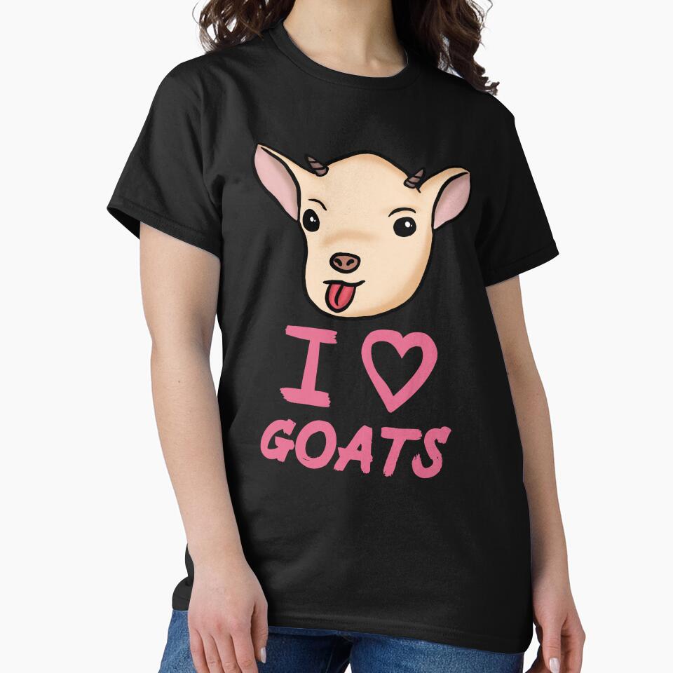 Funny Goat I Love Goats for Goat Lovers, Pink by Mochi-Merch