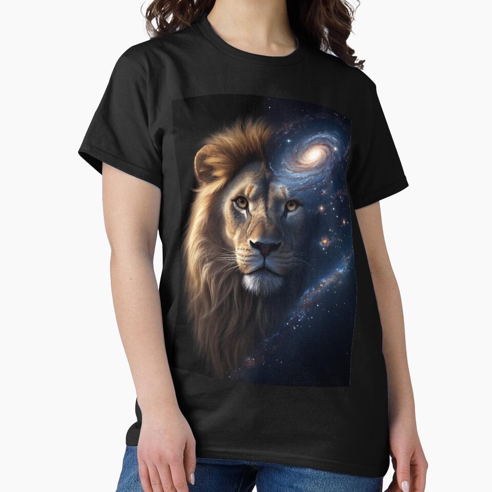 Cosmic Lion – Hyper-Realistic Lion Portrait Dissolving into Galaxy and Stars by ArtiQreate