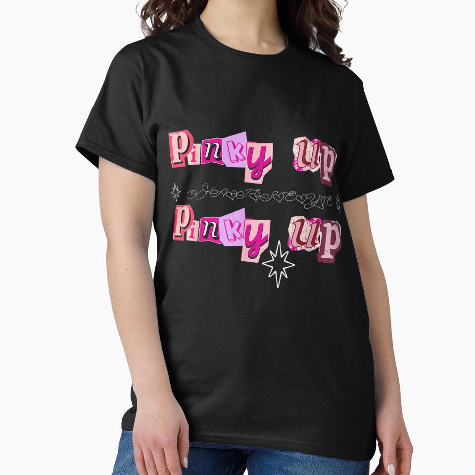Pinky Up Ransom Note Letter Aesthetic Y2K Pink Girly Streetwear Typography Art by River Silva