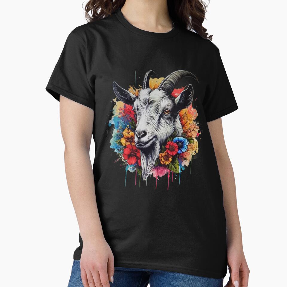 A goat with various leaves and colorful flowers by Marcoshop10