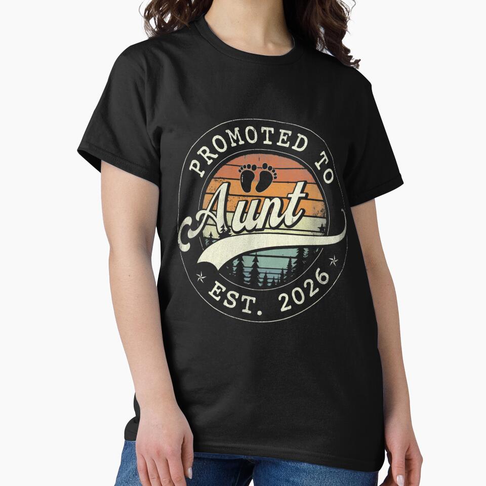 Promoted To Aunt Est. 2026 New Aunt Expecting Family Gift by salmzouriart