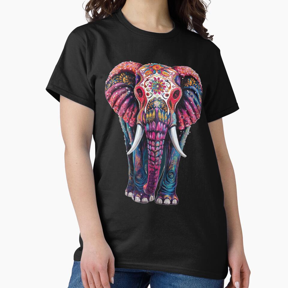 Elephant Portrait. sugar skull day, day of the dead, calavera, mexican skull, colorful skull, candy skull by ElephantVibes