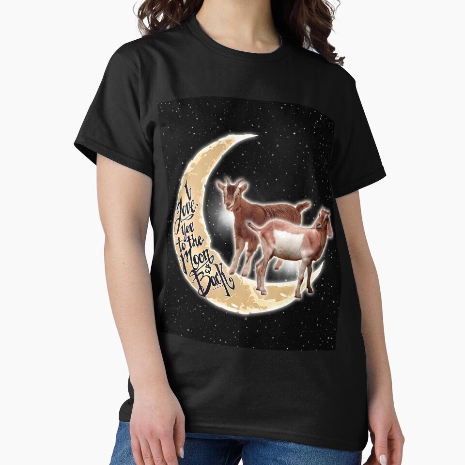 Goat Love You To The Moon Black by VannaShanha