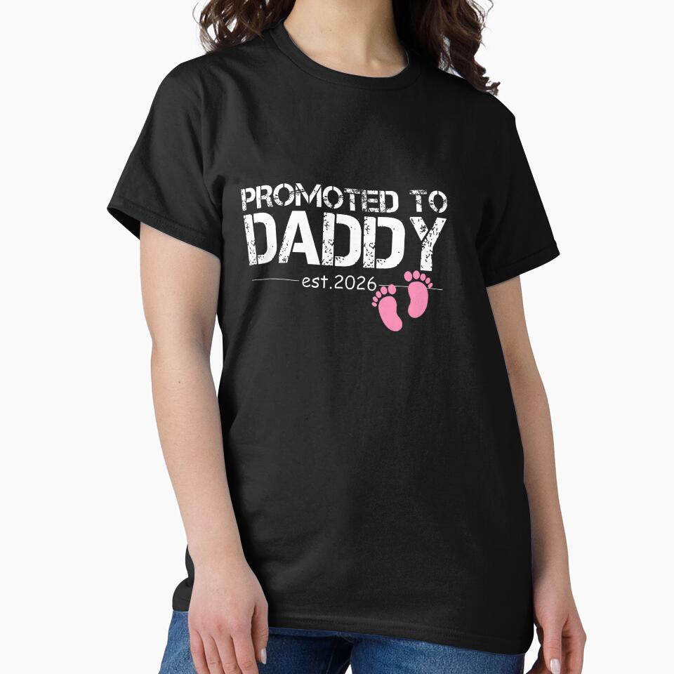 Promoted To Dad Est 2026 New Dad 2026 Baby Girl Daddy 2026 by GabrielaPeterse
